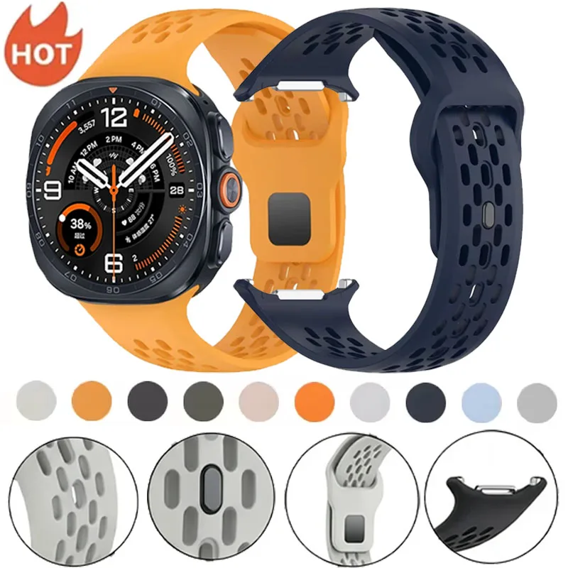 Soft Silicone Strap for Samsung Galaxy Watch Ultra 2-1 47mm Breathable Wristband Bracelet for Samsung Watch Ultra 2025 47mm Belt