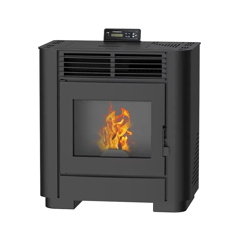 NB-PF 12KW Modern Indoor Wood Pellet Stove Remote Control Iron Steel Fireplaces Insert/Free Standing For Living Room Villa Coal