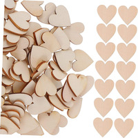 20-100mm Unfinished Wooden Hearts Blank Wood Slices Heart Love DIY Crafts Natural Crafts Supplies Wedding Table Centerpieces