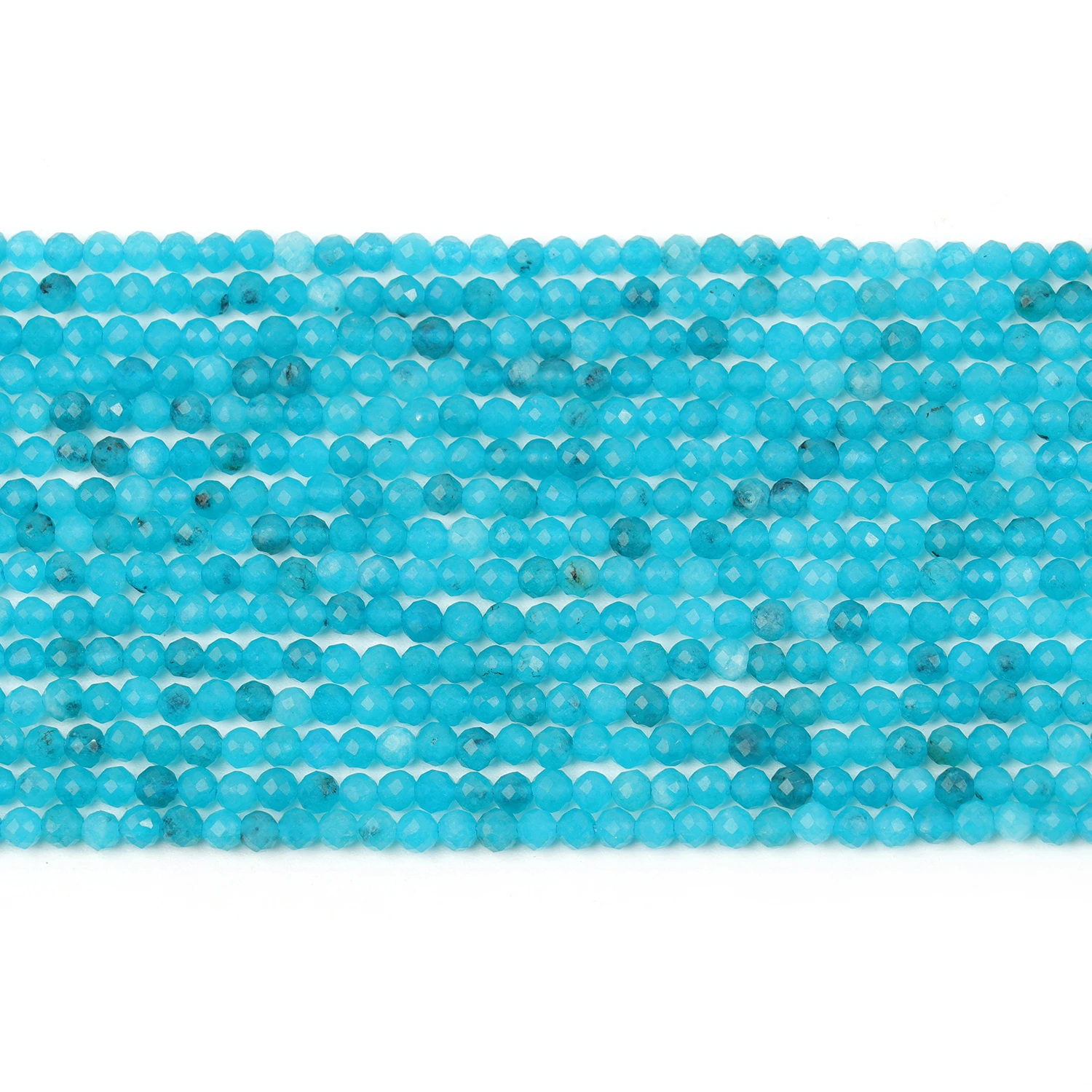 Großhandel Facettierte 2 3 4mm Naturstein Blaue Chalcedon Perlen Runde Kleine Lose Perlen für Schmuckherstellung DIY Armbänder Halsketten – Detail 3