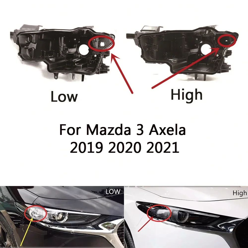 Front Headlight Base Cover For Mazda 3 Axela 2019 2020 2021 Head Light Back Lid Head Lamp Rear Shell Headlight Housing