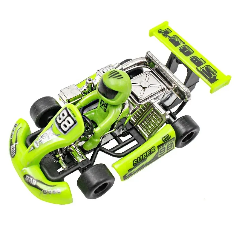 1 Uds. Modelo de coche de Color aleatorio, juguete para tirar hacia atrás, coches de juguete, Go-Kart, juego de carreras, modelo de vehículo, juguete rompecabezas divertido para niños