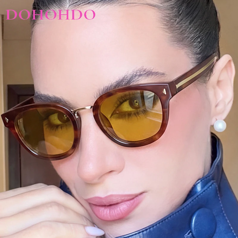 Luxuriöse Retro-Designer-Sonnenbrille für Damen, kleine runde Sonnenbrille für Herren, Sonnenbrille für Autofahren und Reisen, Lentes UV400, blendfreie Brille