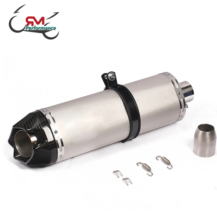51mm Real Carbon Fiber Exhaust Tips Muffler Pipe Baffles for Universal Motorcycle Modified System 250mm 315mm 380mm 3