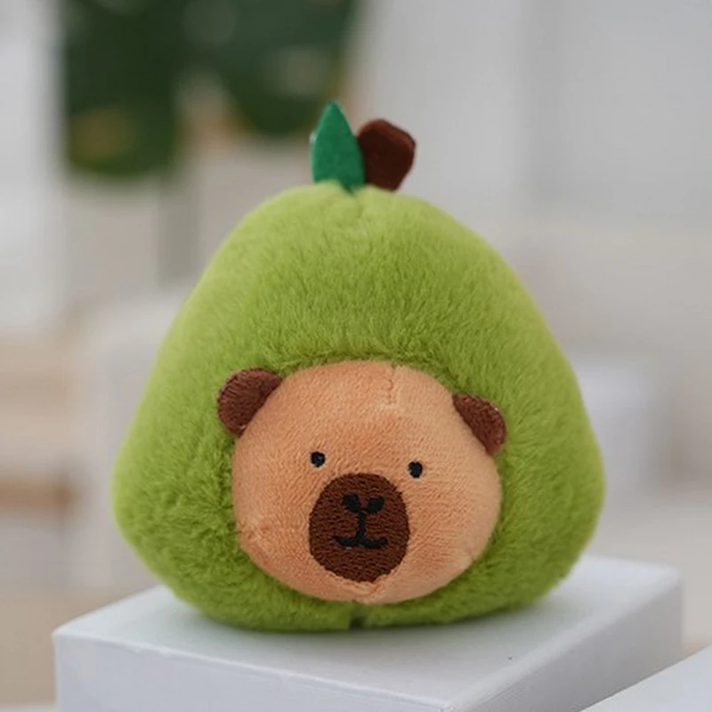 Llavero colgante de aguacate Capybara para coche, muñeco de juguete de felpa, adornos colgantes, novedad