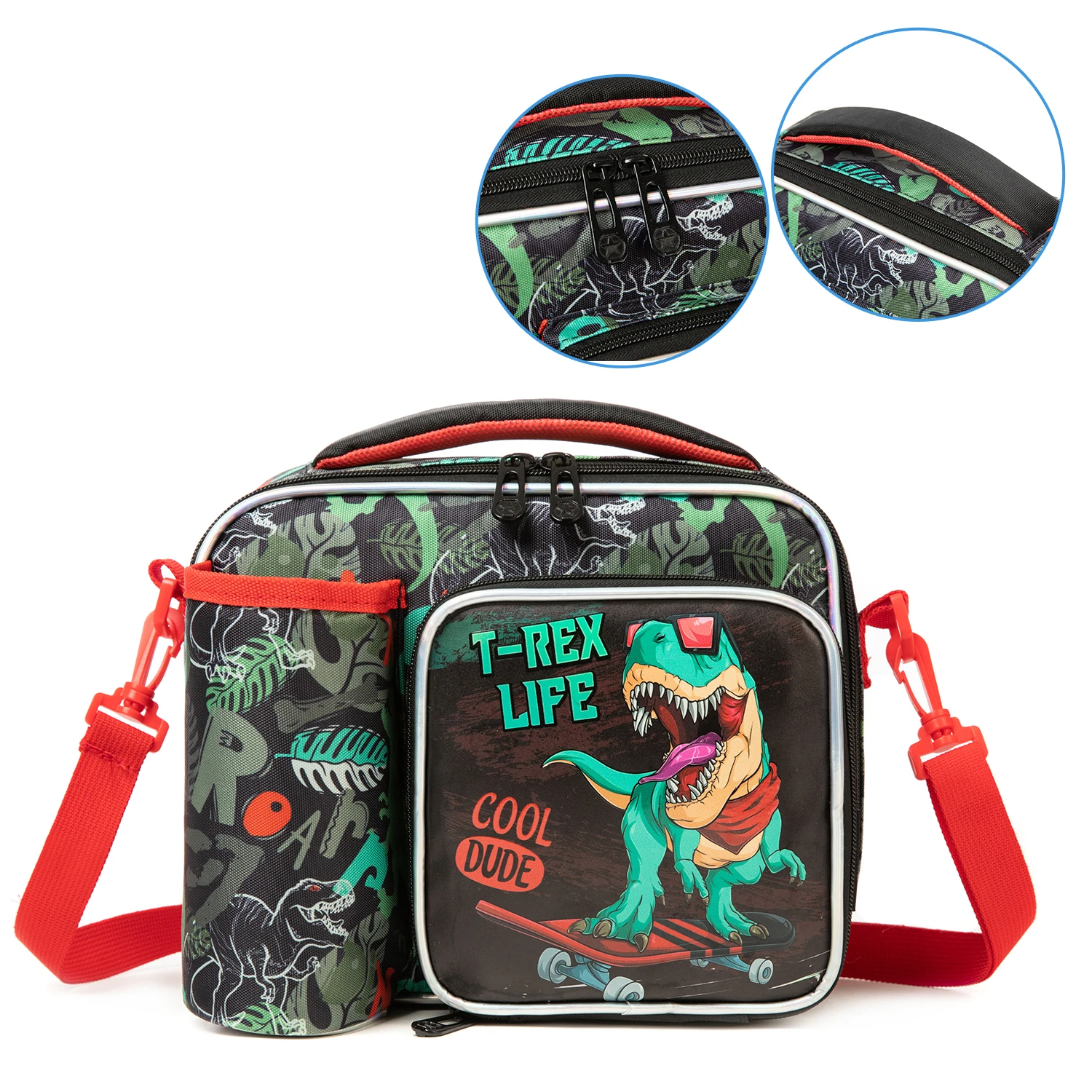 Boys Lunch Bag Dinosaurs and Football Cute Polyester Lunch Bag for Picnic Outing School Best Gift for Boys