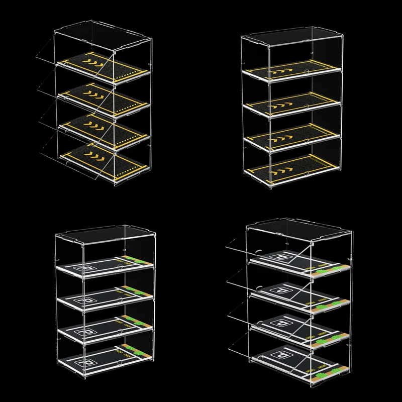 

1-6 Layers Acrylic Display Cabinet with Door, Clear Display Case with Parking Space for 1/24/32 Hot Wheels and Racing Model