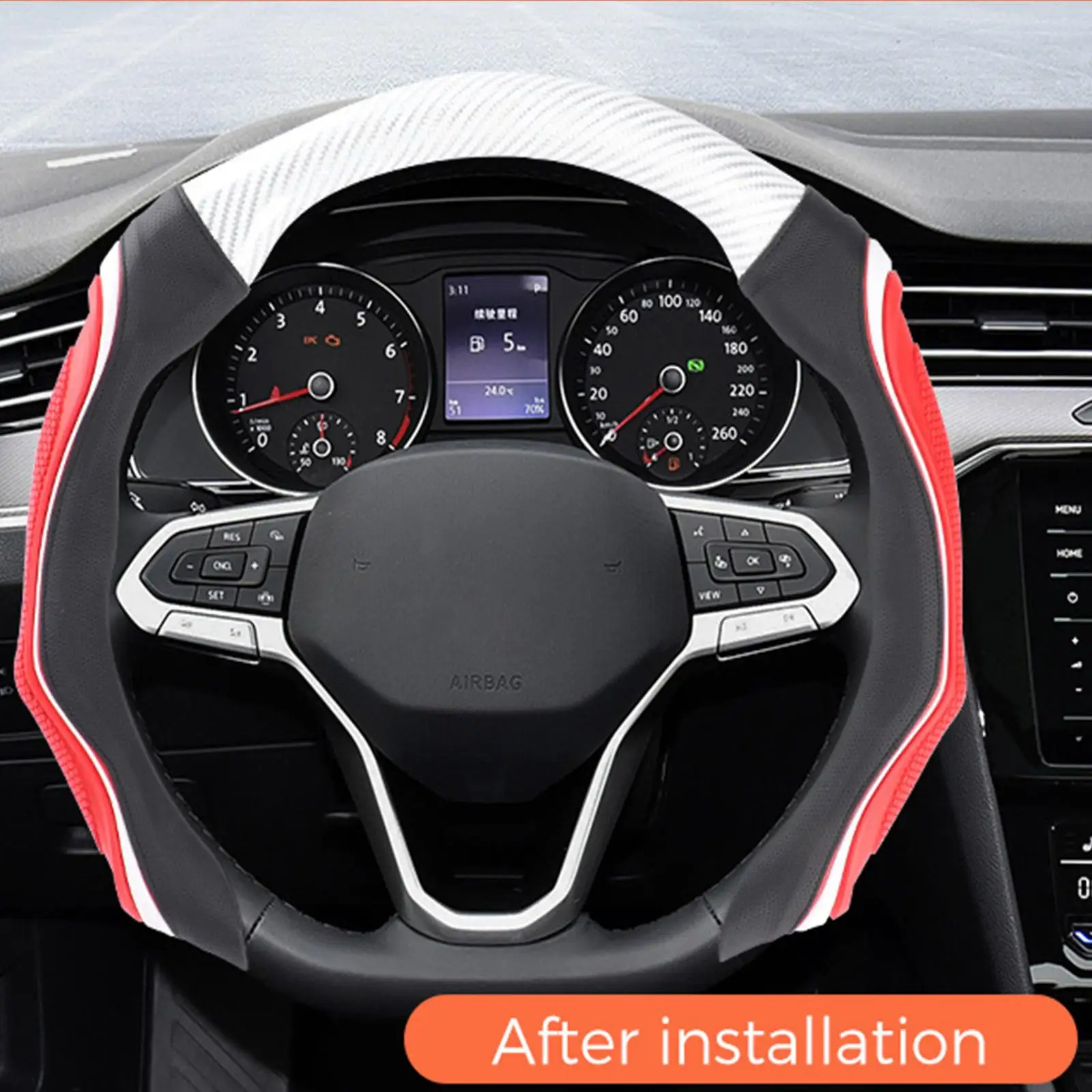 Silicone Steering Wheel Cover Non-Slip Silicone Sport Style Handle Cover Carbon Fiber Texture Soft Steering Wheel Cover For Men
