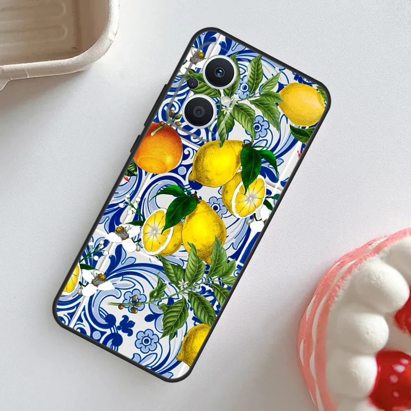 Summer Fruit Lemon Case For OPPO Reno 11 10 Pro 11F 8T 4Z 5Z 5 6 8 7 Lite OPPO Find X5 X6 Pro X2 X3 Lite Cover