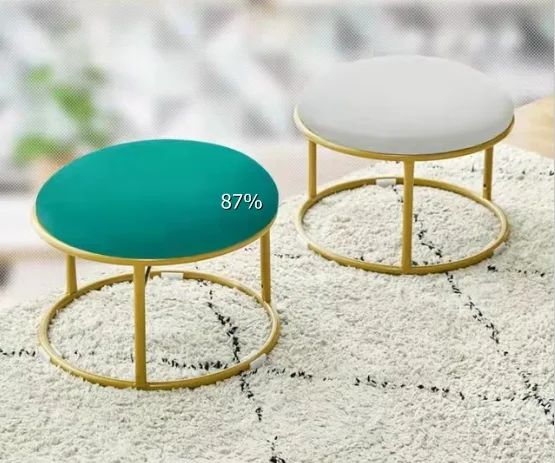 Simple Design Round Ottomans Stool of Living Room Entryway Small Ottoman Chair Furniture