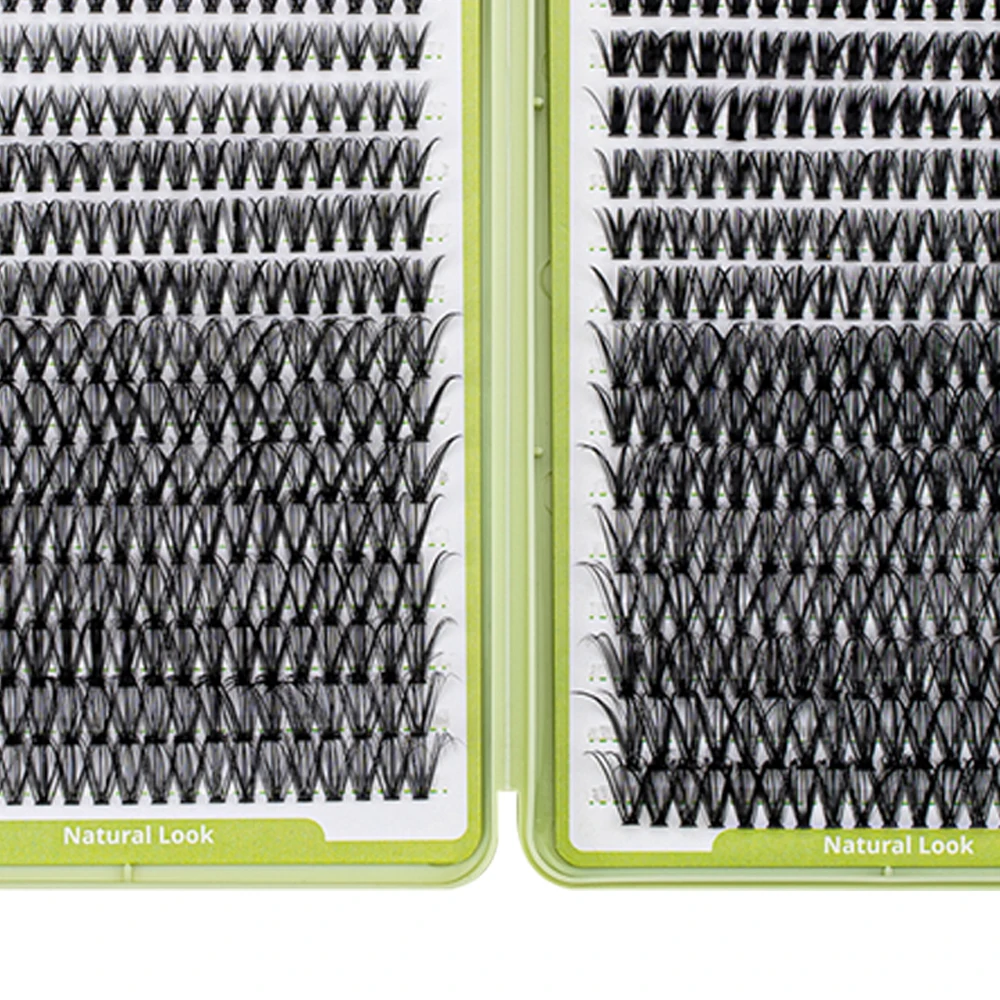 DIY Lash Clusters Extensions Kit Piekerige individuele wimpers Mix Lengte Cluster Wimperverlenging Bond en Seal Remover Pincet