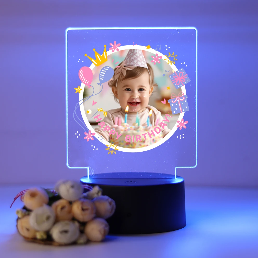 Personalized Custom Birther NEW  3D Led Room Decor For Boys Birthday 3D Led Optical Illusion Table Lamp