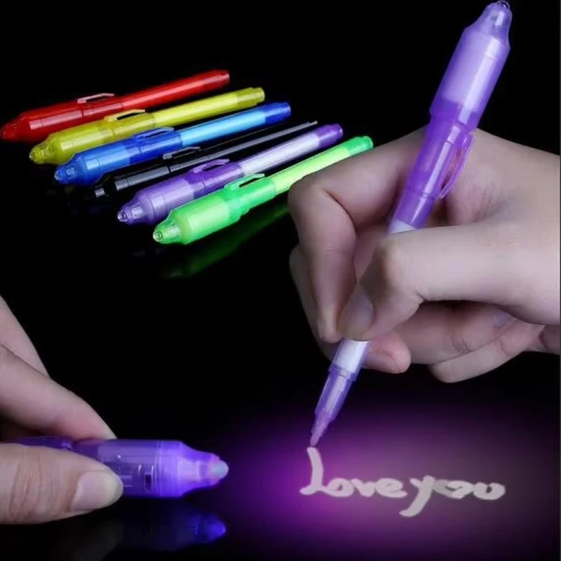 

1/4Pcs Luminous Light Invisible Pen Magic UV Light Pen Secret Learning Magic Pen Novelty Toy Office School Supplies Kids Gifts
