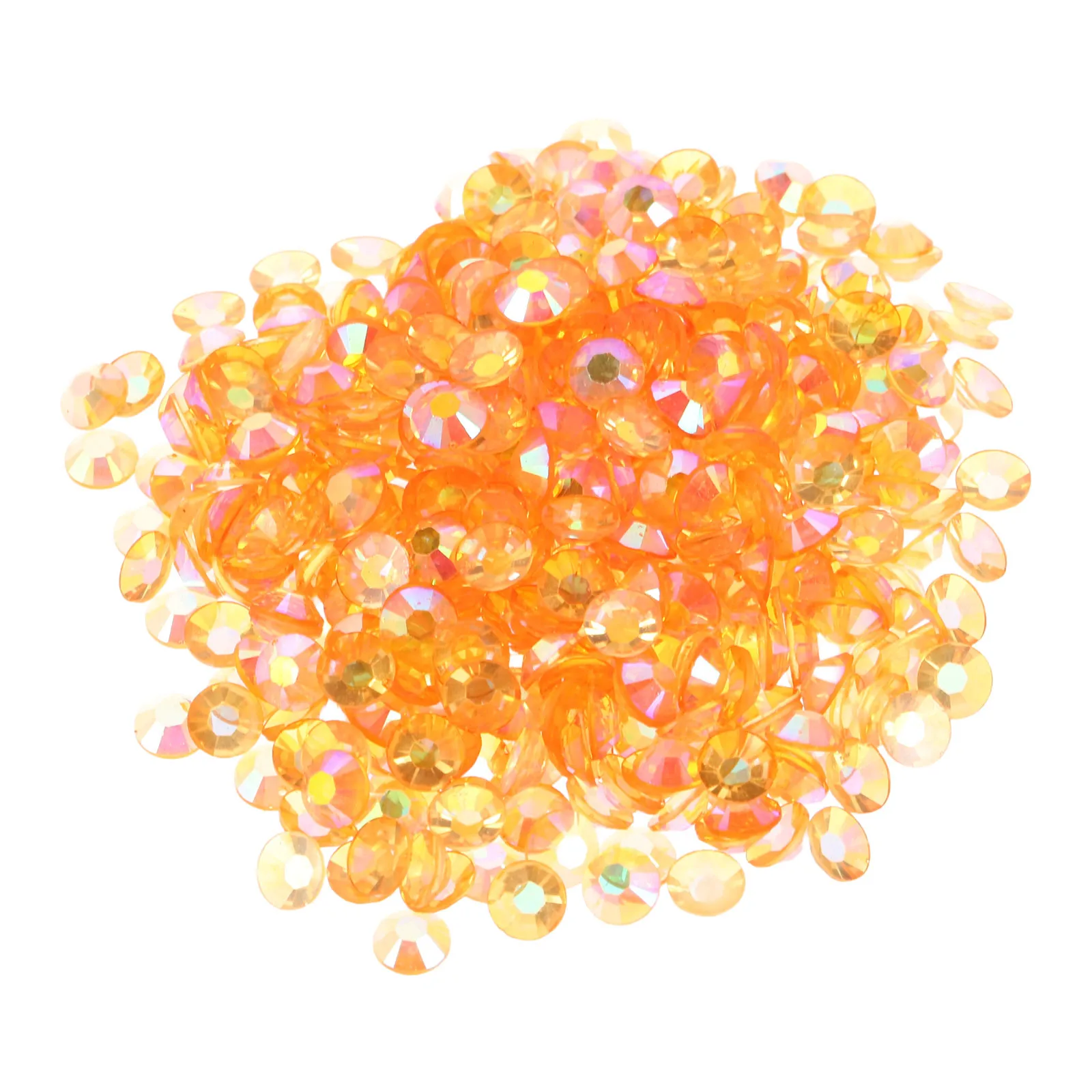 6 sztuk płaskich kryształków żywicznych 5mm pomarańczowe AB Jelly okrągłe kryształki do zdobienia paznokci, rękodzieła, ubrań, butów, dekoracji DIY