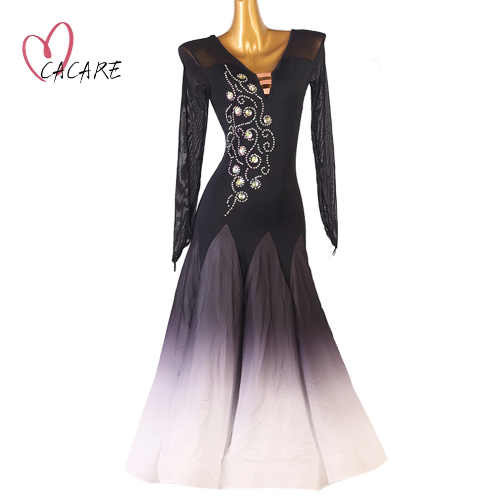 

CACARE Ballroom Dance Competition Dresses Customize Waltz Dress Standard Dance Dresses Elegant Flamenca D1235 Big Hem