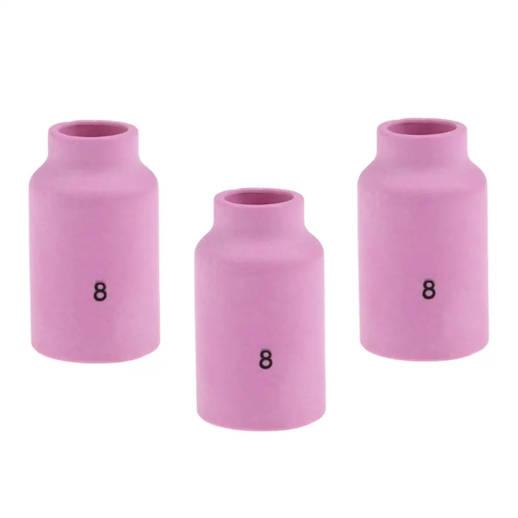 3PCS TIG KIT Torcia per saldatura con pinza per lente a gas con ugello in ceramica di allumina