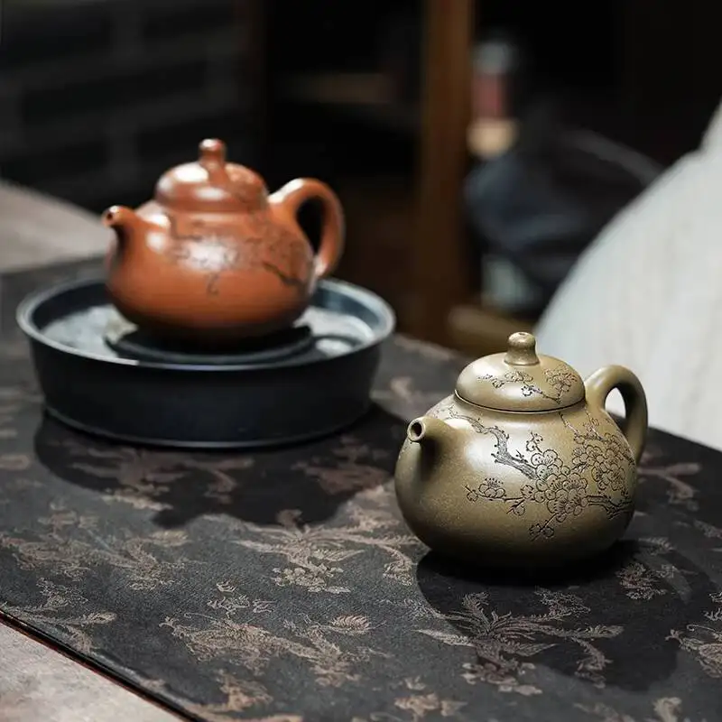 [Gelijia Sand Series] Yixing Zisha Masterpiece By Ge Junqian, Handmade Ancient Green Clay Three-Legged Milk Pot 220Cc