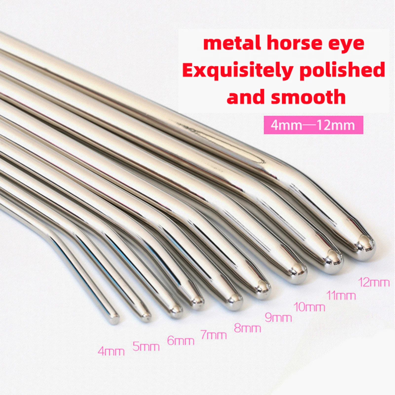 اضافية طويلة الفولاذ المقاوم للصدأ لعبة استثارة القضيب الاستمناء BDSM المعادن القضيب السبر قضيب للرجال الحصان العين عصا توسيع الإحليل #5