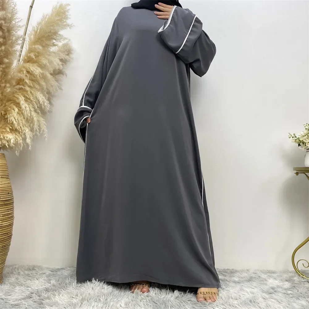 

Saudi Muslim Plain Robe Loose Dress Abaya Dress for Lady Women Middle East Abaya Dress Islamic Abaya Solid Color Turkey Caftan