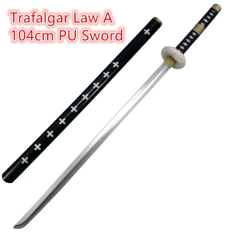 104cm Cosplay Sword 1:1 Anime Sword Roronoa Zoro Aki Mizu Sword Weapon Katana Safety PU Ninja Knife Samurai Sword Toy