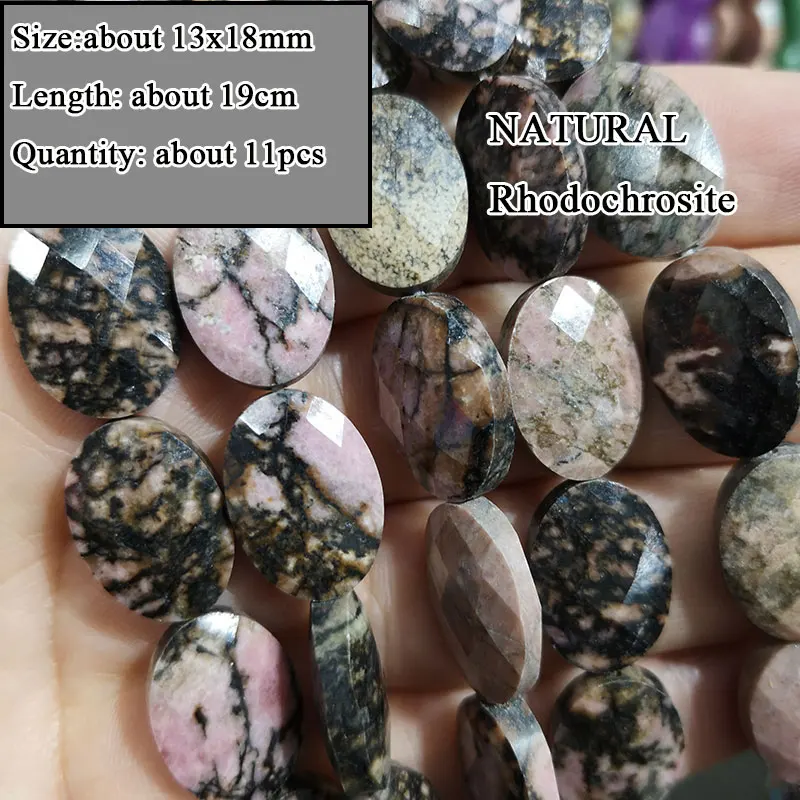 Wholesale Natural Rhodochrosite Various Shape Stone Beads Round Faceted Rondelle Square Oval for Jewelry Making Diy Bracelet