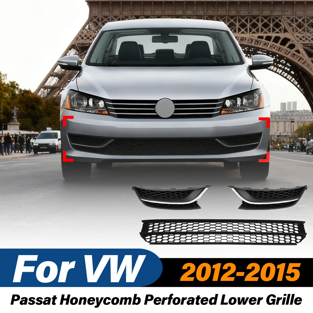 

Для VW Passat 2012 2013 2014 2015 автомобильная сотовая перфорированная нижняя решетка ABS передняя решетка воздухозаборника модификация кузова комплект