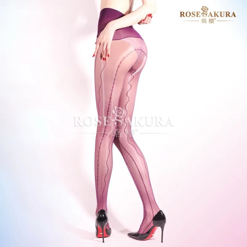 

Luo Ying8548Aurora Electric Wave Sexy Glossy Seamless Stockings for Women Silky Glossy Ultra-Thin Transparent Erotic Pantyhose