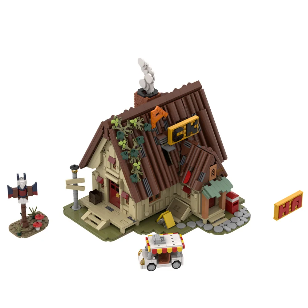 Gobricks MOC Bill Seif Haus Baustein Modell Sets Schwerkraft Haus Mystery Shack Architektur Ziegel Montage Spielzeug Kits Geschenke