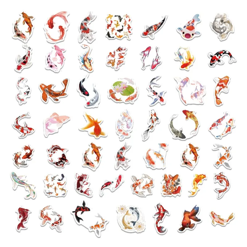 50 Stück Cartoon Persönlichkeit gebrochener Karpfen kreative Graffiti dekorative Aufkleber