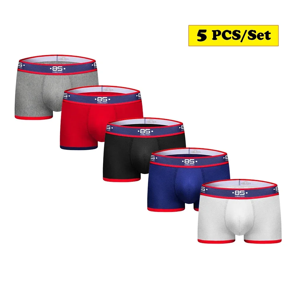 

5PCS/Set Sexy Mens Underwear Cotton Sport Boxers Male Panties Bikini Shorts Underpants for Men BS138