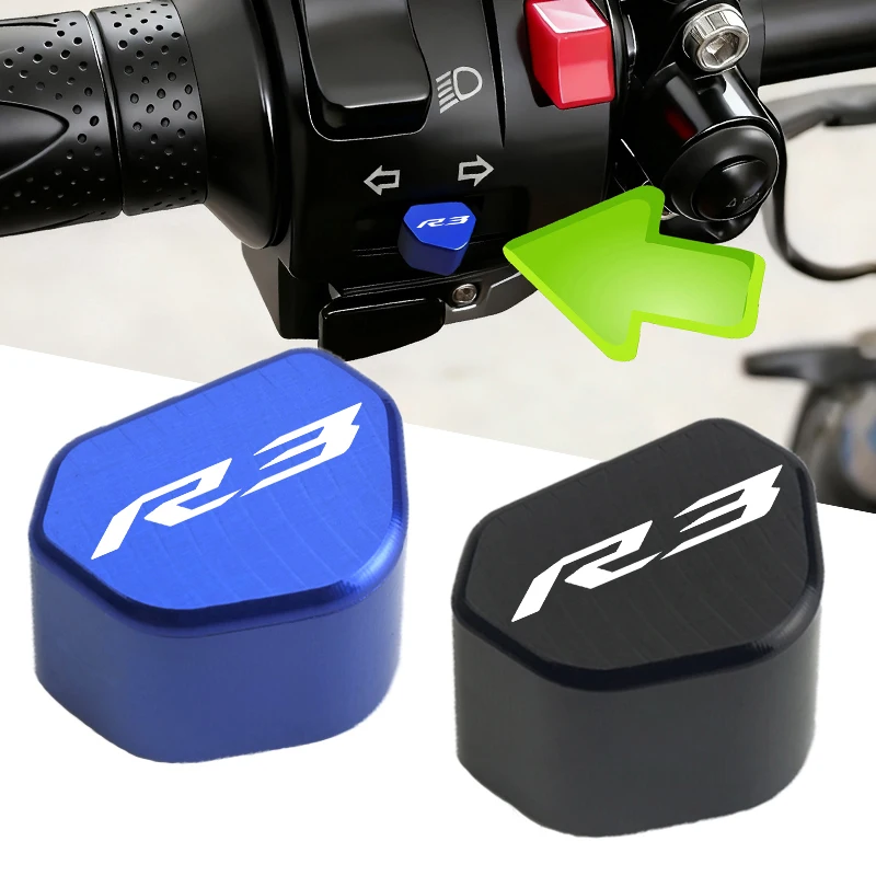 

Аксессуары для Yamaha YZFR3 YZF R3 YZF-R3, алюминиевая кнопка переключения мотоцикла с ЧПУ, крышка переключателя указателя поворота