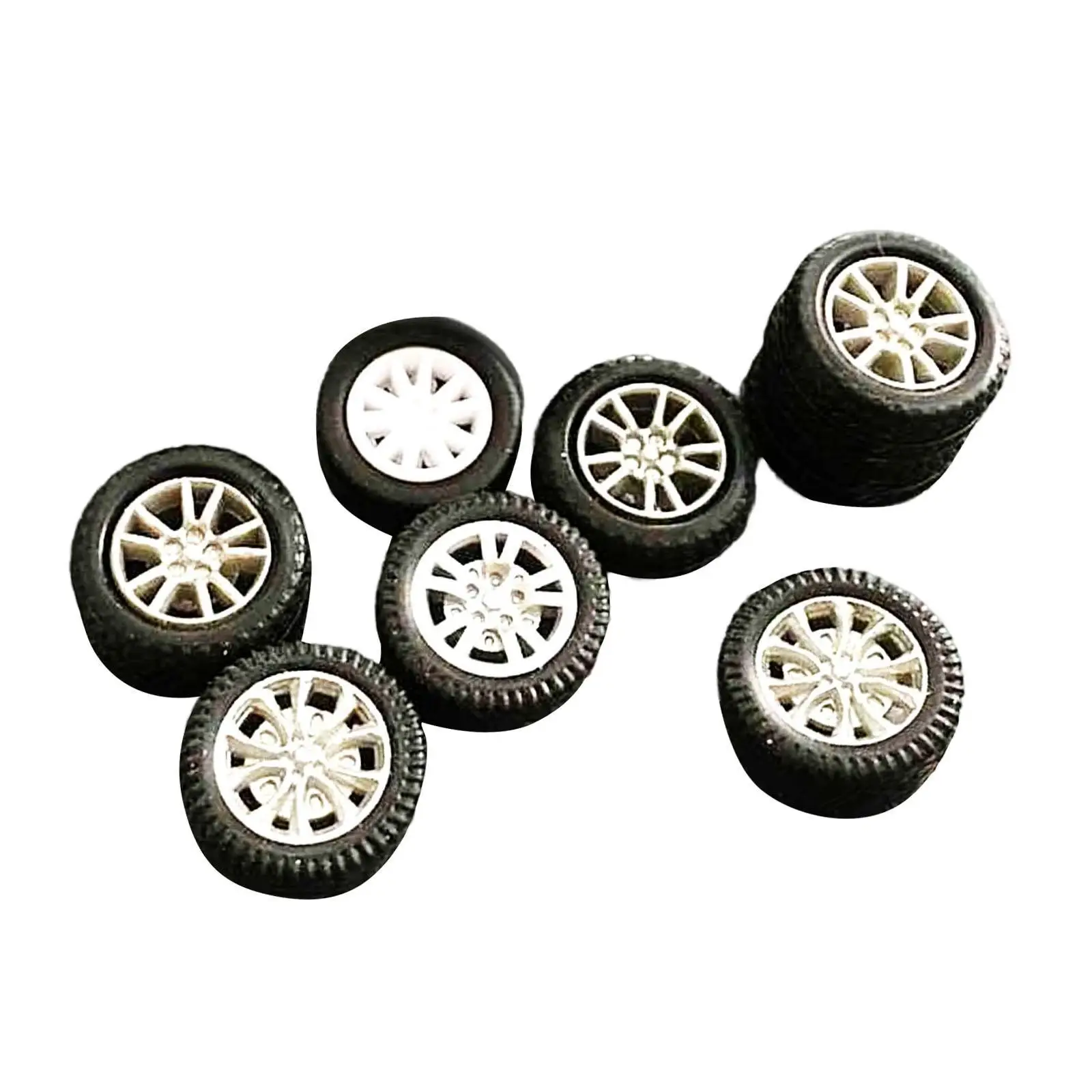 Miniature 1/64 Rc Car Tires Resin Wheel Rim Upgrade for Car Toys Vehicle Models and Scene Photography