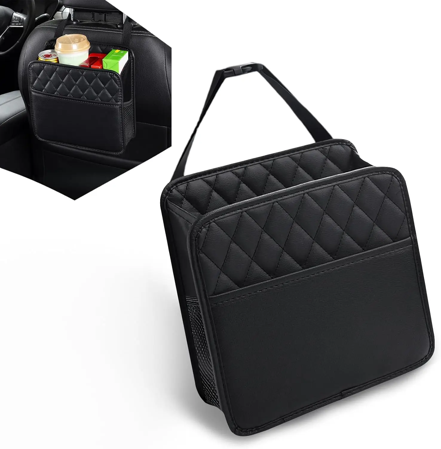 Hanging Storage Pocket Automotive Backseat Car Seat Back Organizer PU Leather Multipurpose Vehicle Travel Essentials Accessories