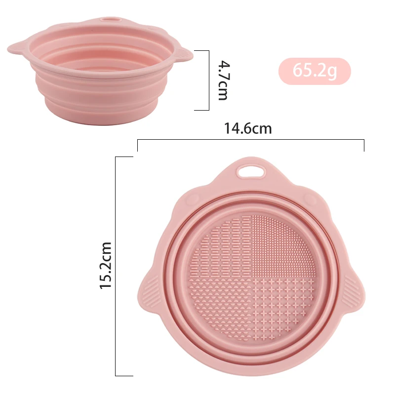 1pcs Silicone Makeup Brush Cleaner Bowl Foldable Cleaning Mat Cosmetic Foundation Eyeshadow Powder Brushes Clean Makeup Tools