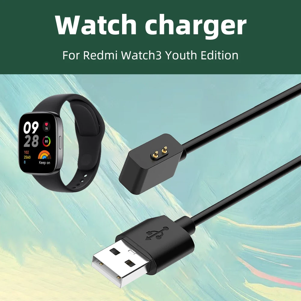 Caricatore magnetico per orologio intelligente Protezione multipla Cavo di ricarica USB a 2 pin anti-interferenza per Redmi Watch 3 Lite /Active/Band 2