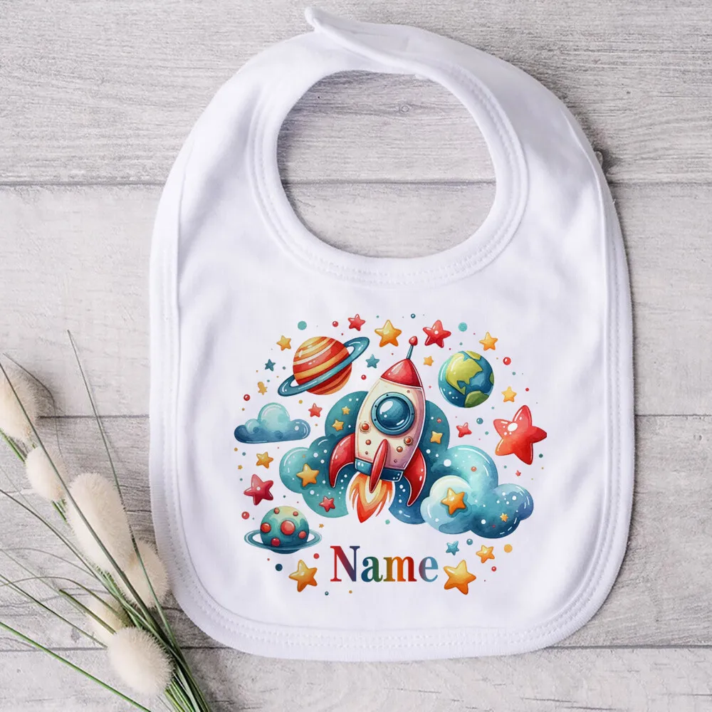 Personalised Baby Bibs Custom Dinosaur Unicorn with Name Boys Girls Cotton Bib Newborn Saliva Towel Cute Bib Infant Shower Gift