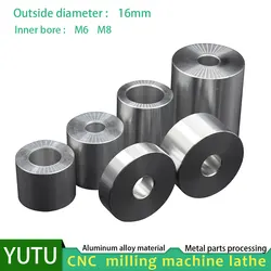 5pcs Aluminum Bushing Gasket  M6 M8  flat washer Metal shaft sleeve bushing round hollow no thread standoff spacer