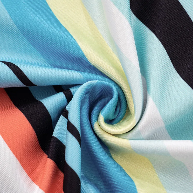 Colorful Striped Lace Up Halter Backless Knee Length Jumpsuits Women Sexy Sleeveless Ruched Skinny Fitness Street Rompers Overll