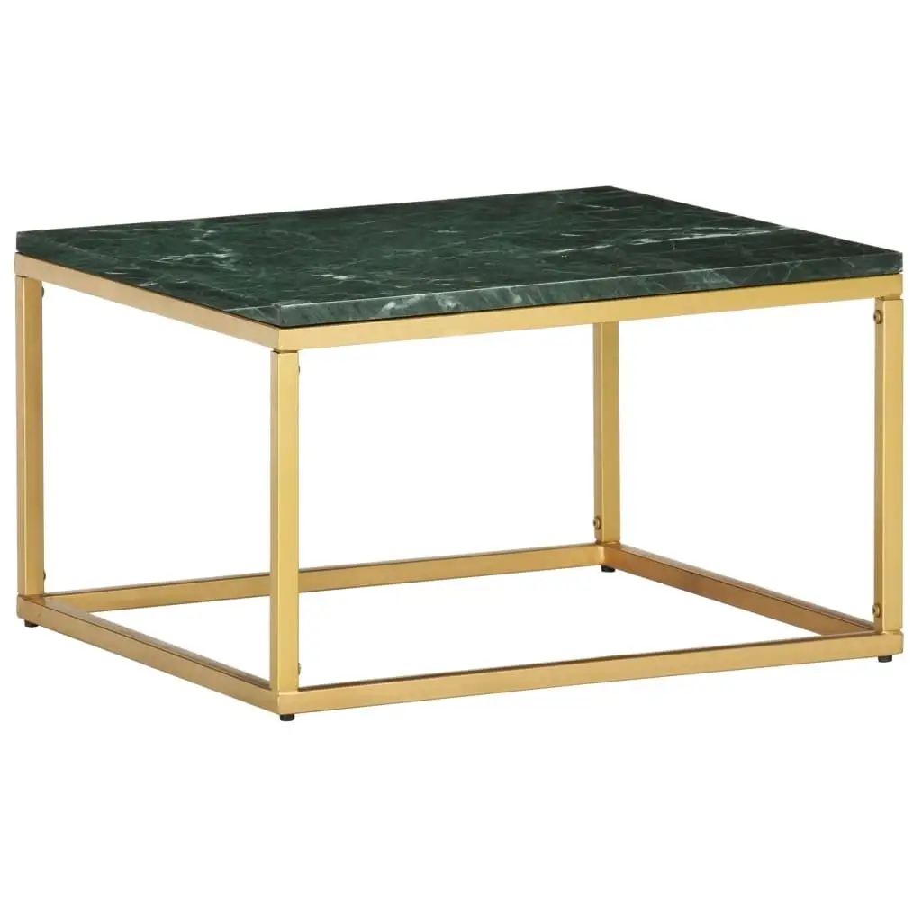 23.6x23.6x13.8 Green Real Stone Coffee Table with Elegant Marble Texture