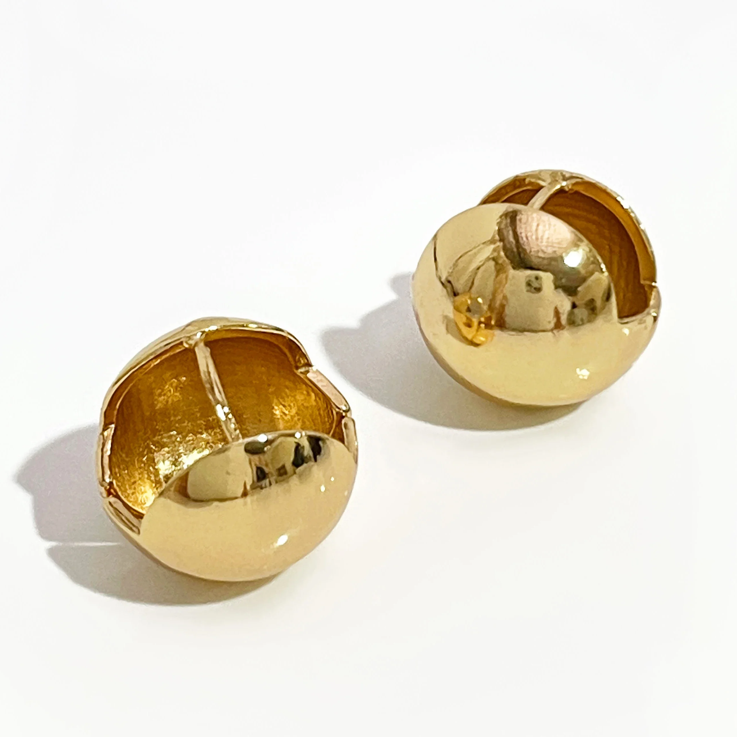 Peri's Box 4 Design Round Spherical Geometric Earrings Women's Texture Earrings Star Earrings Basket Huggie Earrings