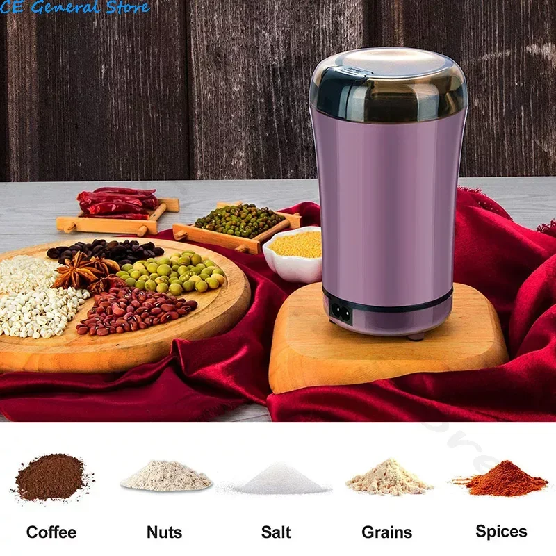 Portable Electric Coffee Bean Grinder Mill Kitchen Tool Herbs Salt Pepper Spices Nuts Grains Mini Medicine Flour Powder Crusher