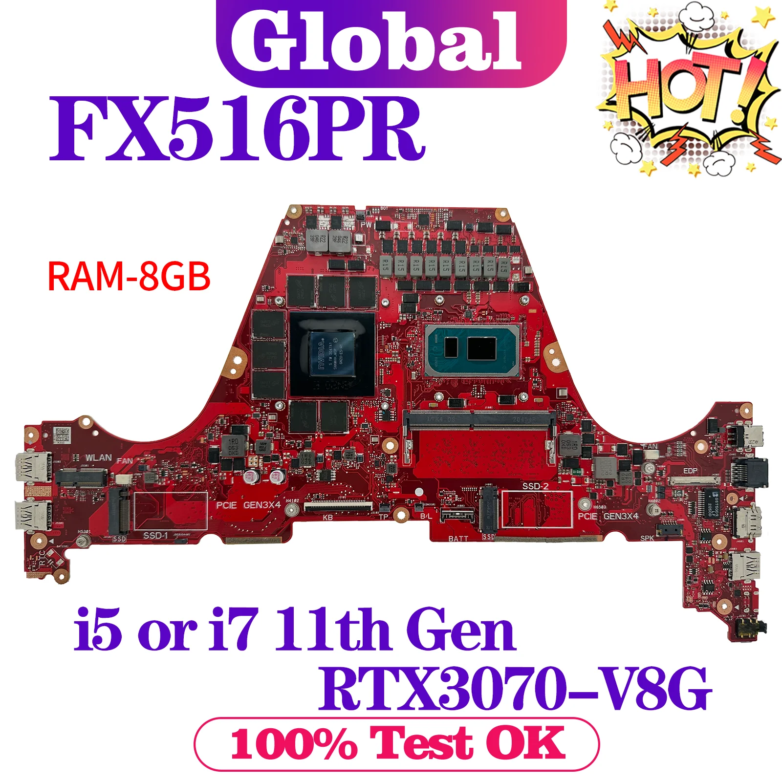 Mainboard für asus fx516pc fx516pm fx516pez fx516pe fx516pr fx516pcz fx516 fx516p tuf516pm tuf516pr tuf516pe laptop motherboard