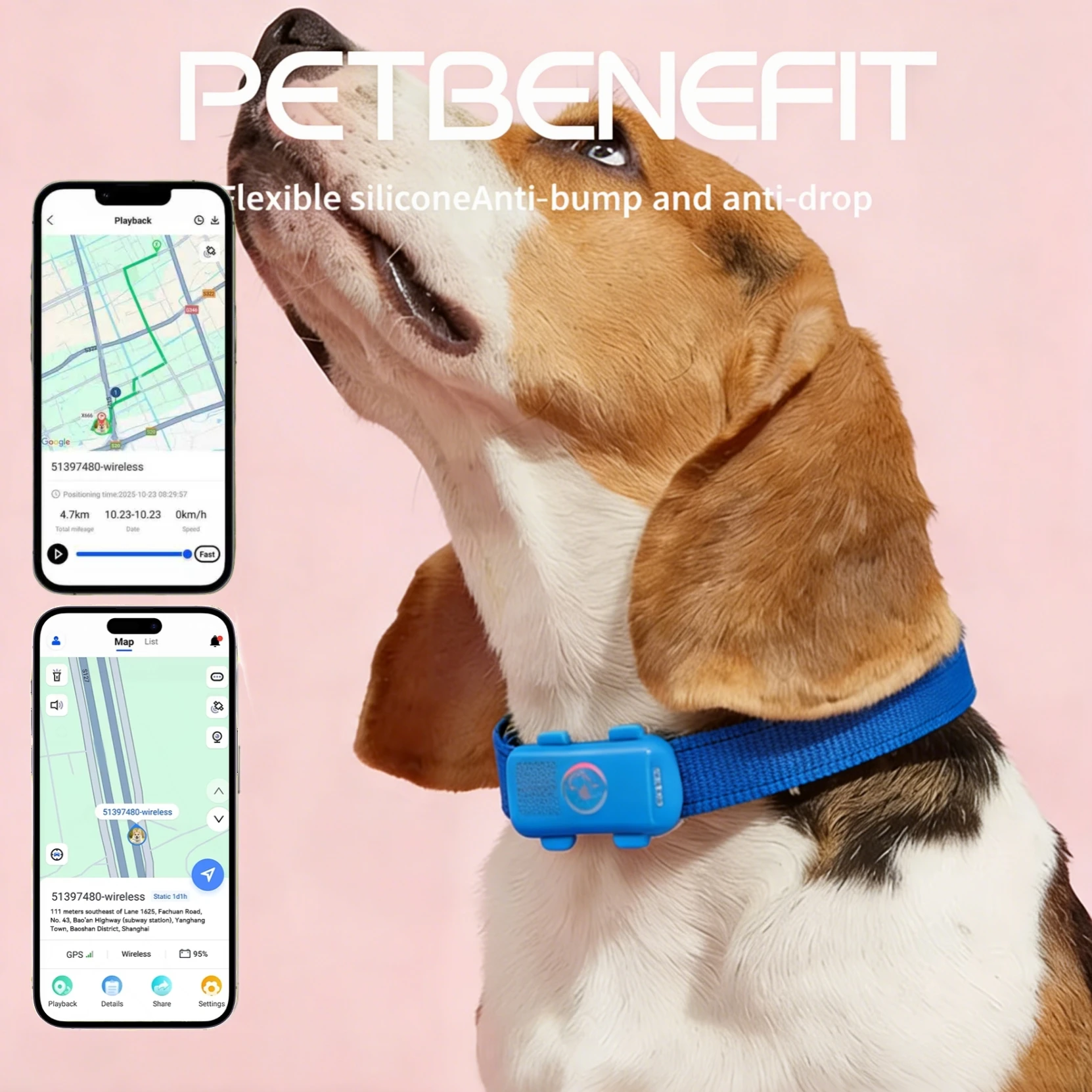Mini GPS Pet Locator for Small Cats Kittens Lightweight Anti - Lost Smart Tracker with Long Standby