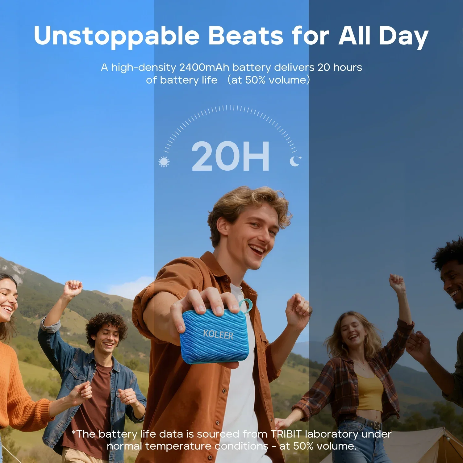 KOLEER PocketGo مكبر صوت بخاصية البلوتوث قابل للنقل IP68 مقاوم للماء BT6.0 خارجي لحفلات حمام السباحة والتخييم والسفر مع ميكروفون مدمج TWS APP EQ #3