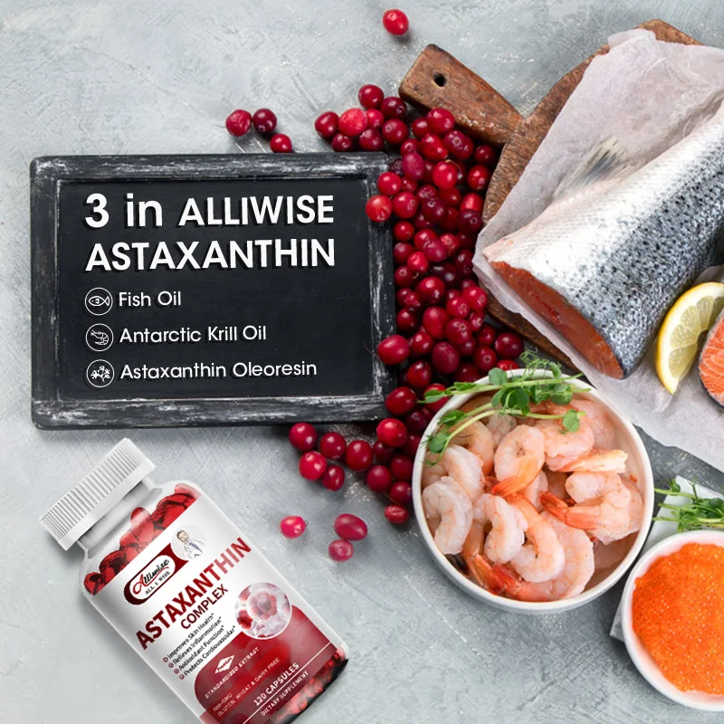 Alliwise Astaxanthin Supplement Promotes Cardiovascular Health, Improves Blood Circulation, Boost Energy