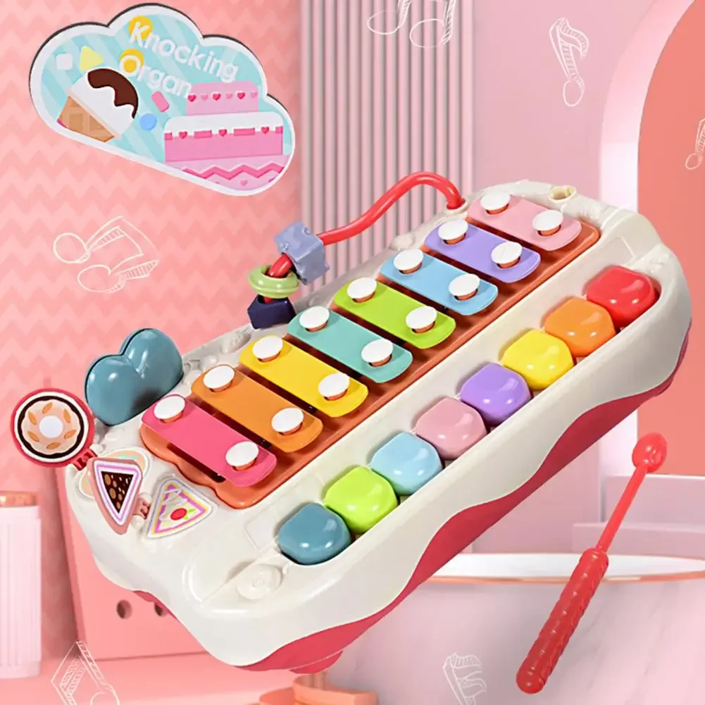 Toddler Musical Toy Development Musical Instrument Toy 2-in-1 Baby Xylophone Toy Sounds Hand-eye Coordination for Finger