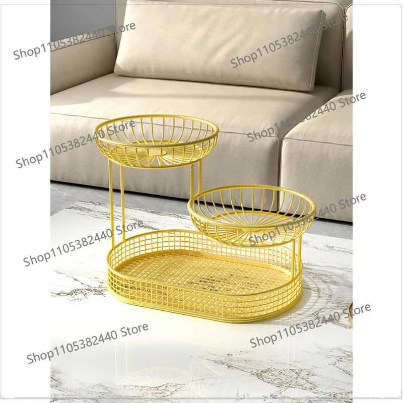 Light luxury fruit plate household living room tea table multi-layer cake snack display box storage basket high-end fruit basket