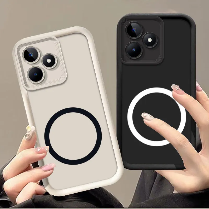 For Realme Note 50 60 GT Neo6 SE GT 6T Case Magnetic Sticker Soft Silicon Phone Case Realme V60S V50S Narzo 70X P1 70 Pro 20 30A