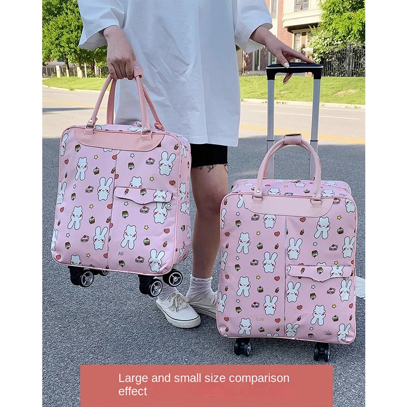 Luggage Travel Bags Short Trip Suitcase with Wheels Rolling Luggage Backpack Bags for Women Light Handcarry Trolley