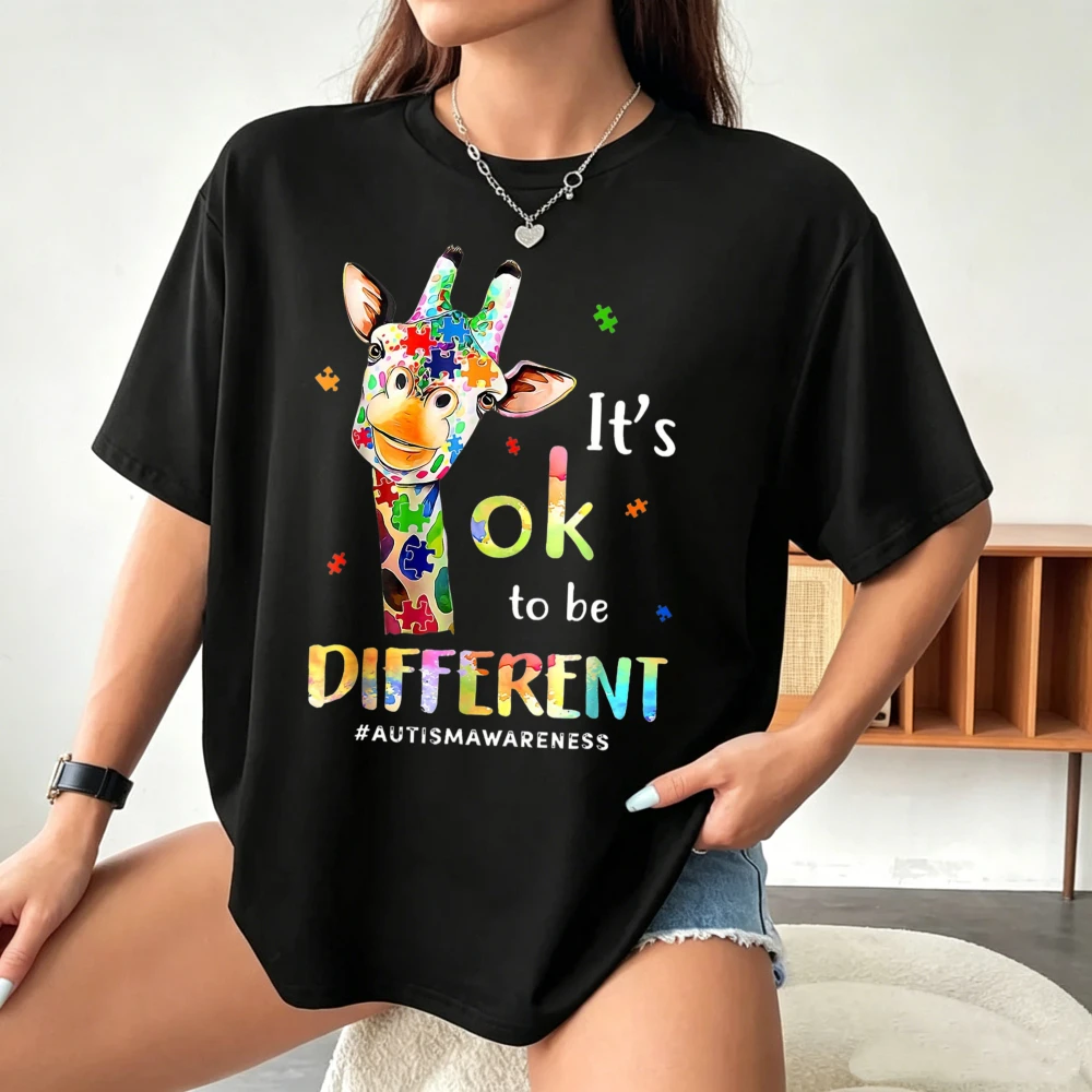 Crew Neck T‑Shirt, Giraffe 
